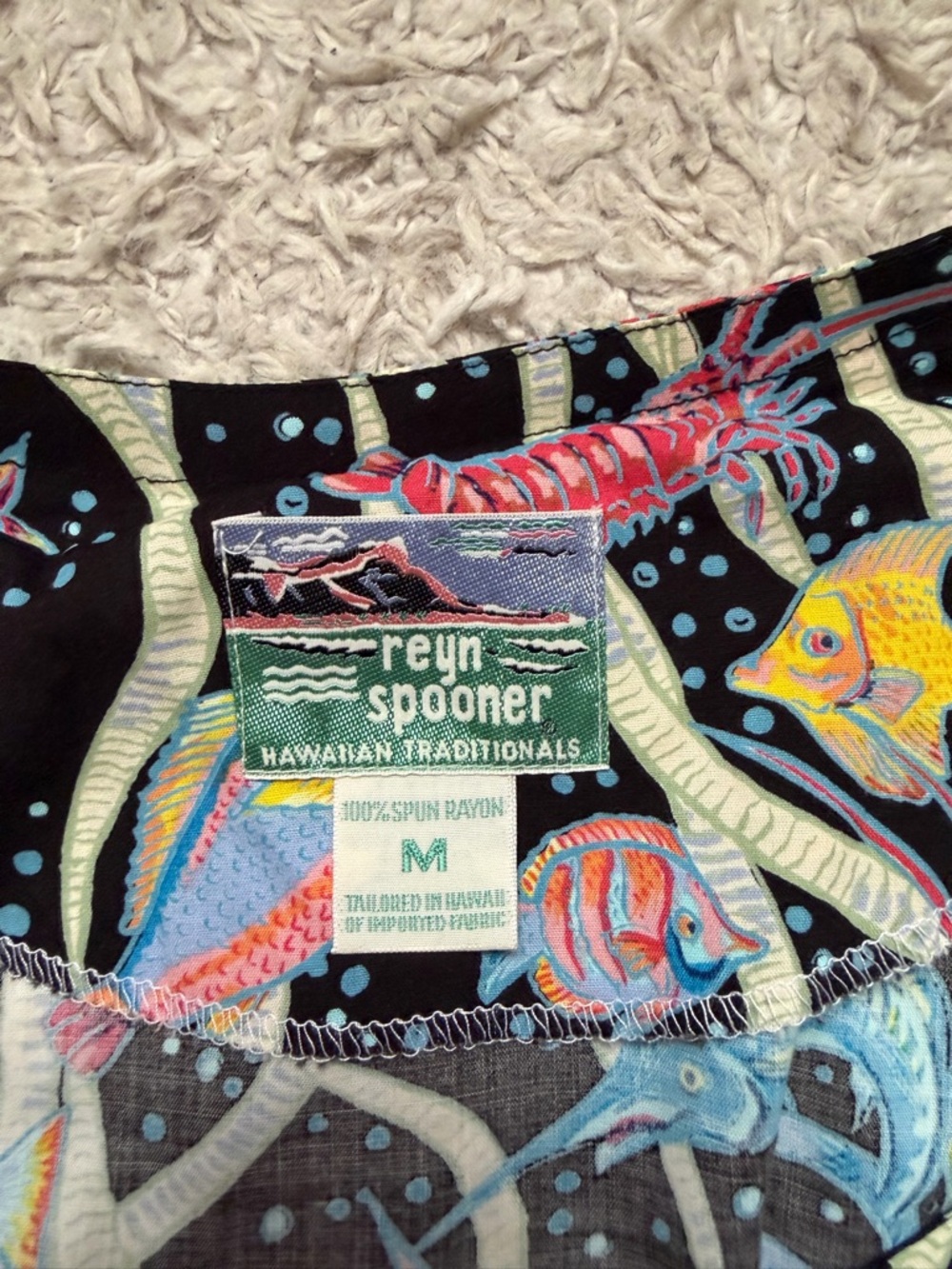 Reyn Spooner Black Maxi Dress with Multicolor Fish Print - Picture 4 of 7